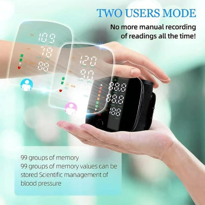 Wrist Blood Pressure Monitor – LED Display, Adjustable, Health Tracking V