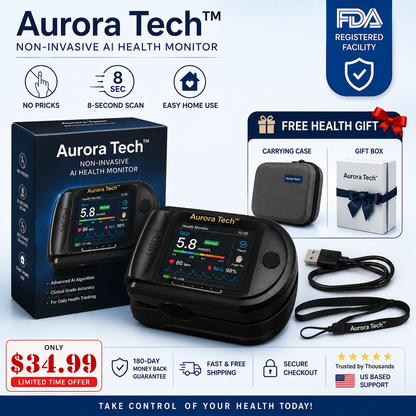Aurora Tech™ Non-Invasive AI Blood Sugar Analyzer