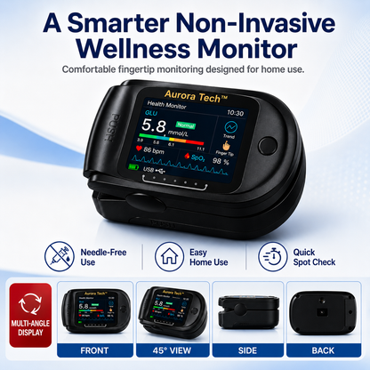 Aurora Tech™ Non-Invasive AI Blood Sugar Analyzer