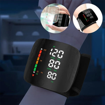 Wrist Blood Pressure Monitor – LED Display, Adjustable, Health Tracking V